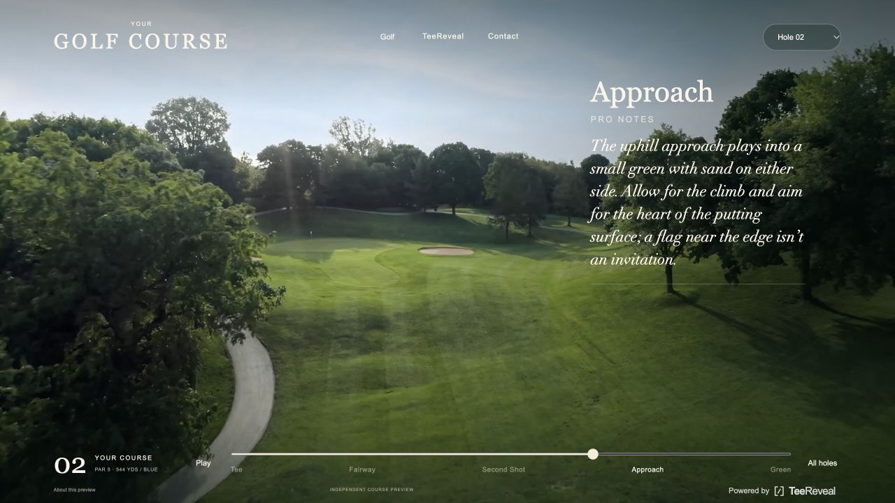 Your Course Hole 2 approach with playing notes